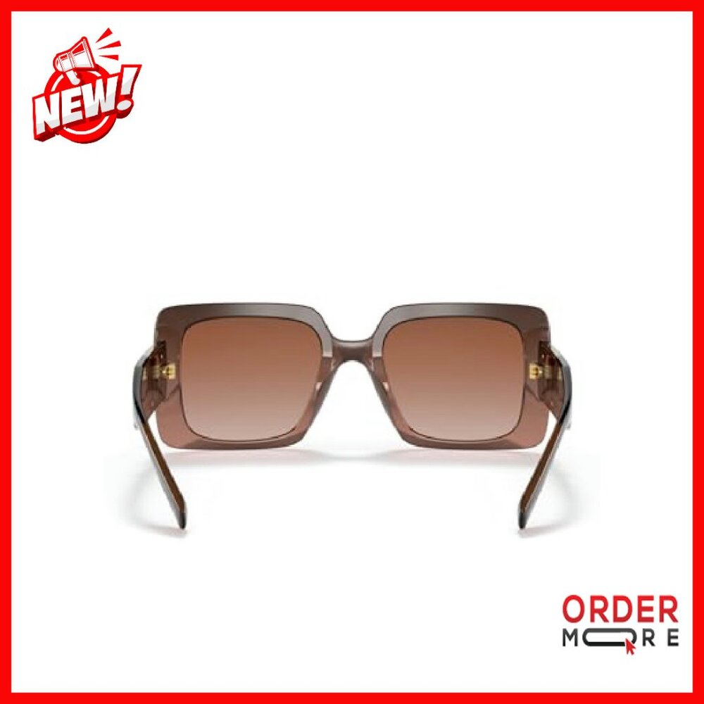 Brown Plastic Rectangle Sunglasses with Gradient … - image 6